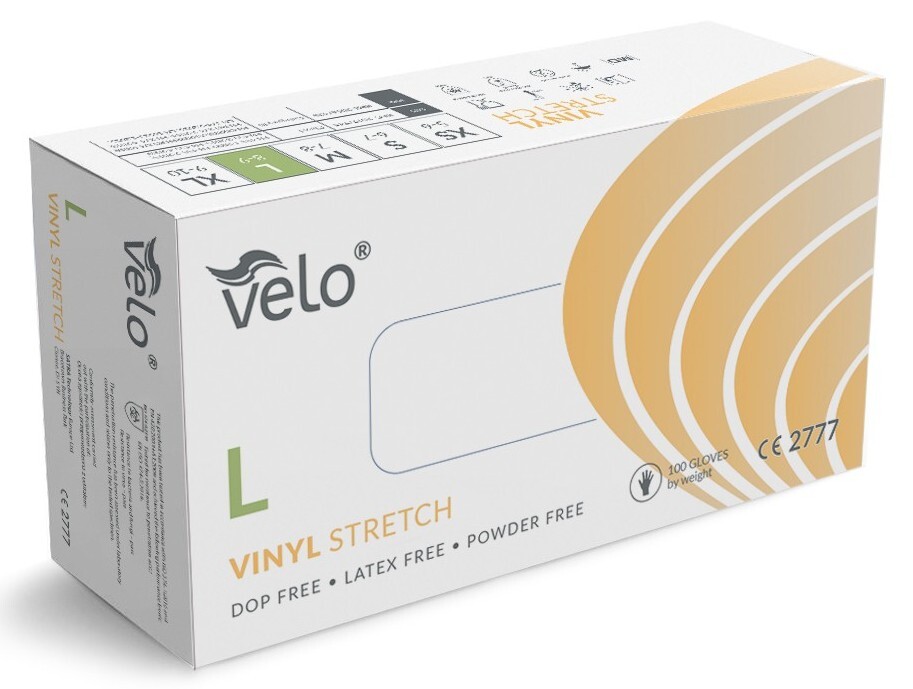 Vinylové bezpúdrové rukavice VELO